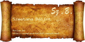 Szmetana Bálint névjegykártya